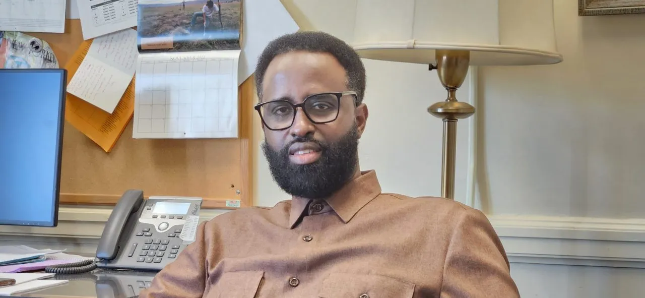 Dr. Abdullahi Ahmed in his Portland Public Schools office